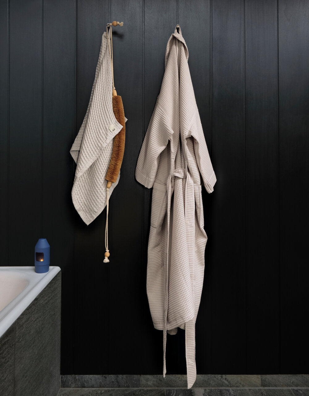 Waffle badekåbe - grå